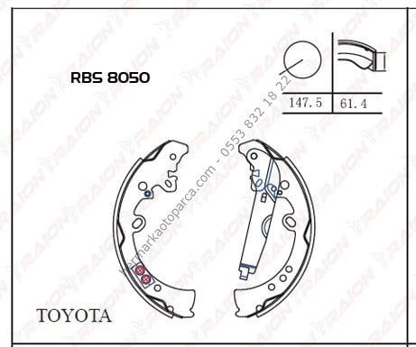 TOYOTA HILUX 4*4 VİGO 05- ARKA FREN BALATASI PABUÇ RAION