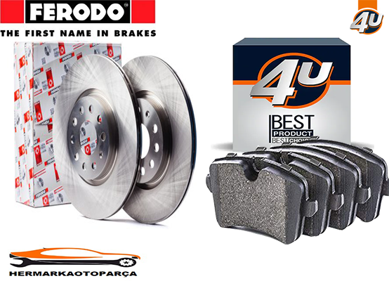 BMW 116i E87 (04-11) 3''lü Fren Seti Ön [ Ferodo Disk + 4U Balata +Fiş ]