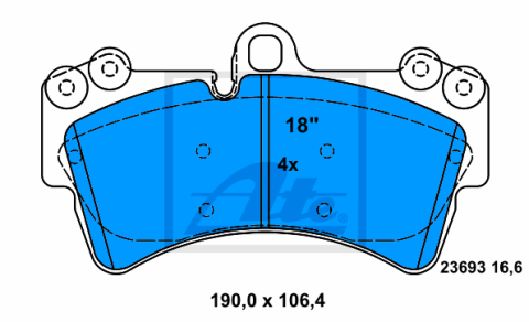 ATE AUDİ Q7 3.0TDI 2006-2015 ÖN FREN BALATASI 350mm DİSK İÇİN